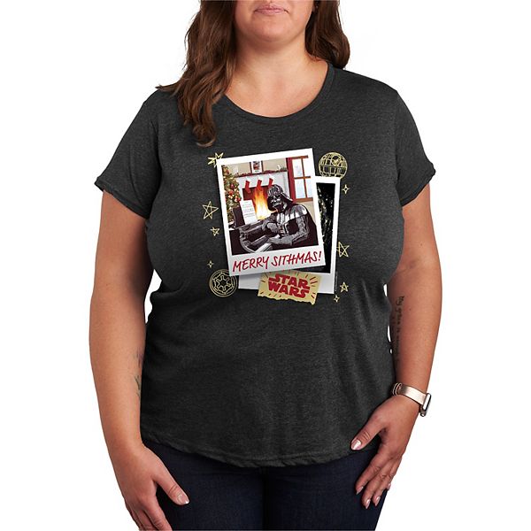 

Футболка Plus size с новогодним принтом Merry Sithmas Star Wars, Heather Charcoal, Черный, Футболка Plus size с новогодним принтом Merry Sithmas Star Wars, Heather Charcoal