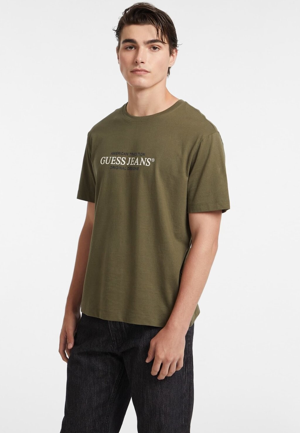 

Футболка с принтом REG AMERICAN TRAD TEE Guess Jeans, оливковый