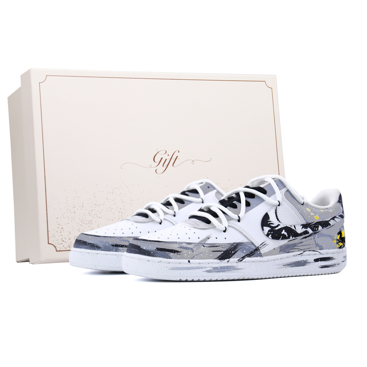 

Court Vision 1 Box, Ink Stepping On Clouds, кожаные устойчивые к истиранию дышащие низкие кроссовки для скейтбординга мужские Nike, серый