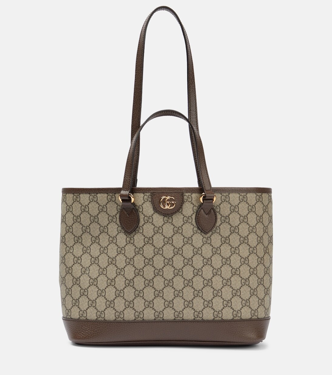 

Мини-сумка-тоут ophidia gg с кожаной отделкой Gucci, коричневый