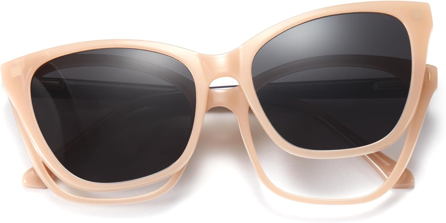 

Солнцезащитные очки Cyxus Cat Eye с магнитной застежкой, женские, поляризованные, блокируют синий свет и имеют защиту UV400, модель P1221, Frame: Gradient Tea+ Lens: Clear+black-grey-p1222