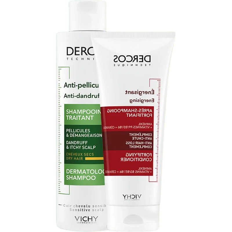Набор шампуня и кондиционера унисекс Vichy, Two-Piece Set: Yellow Logo Dandruff Treatment Shampoo 200ml+Red Logo Repairing Hair Conditioner 200ml