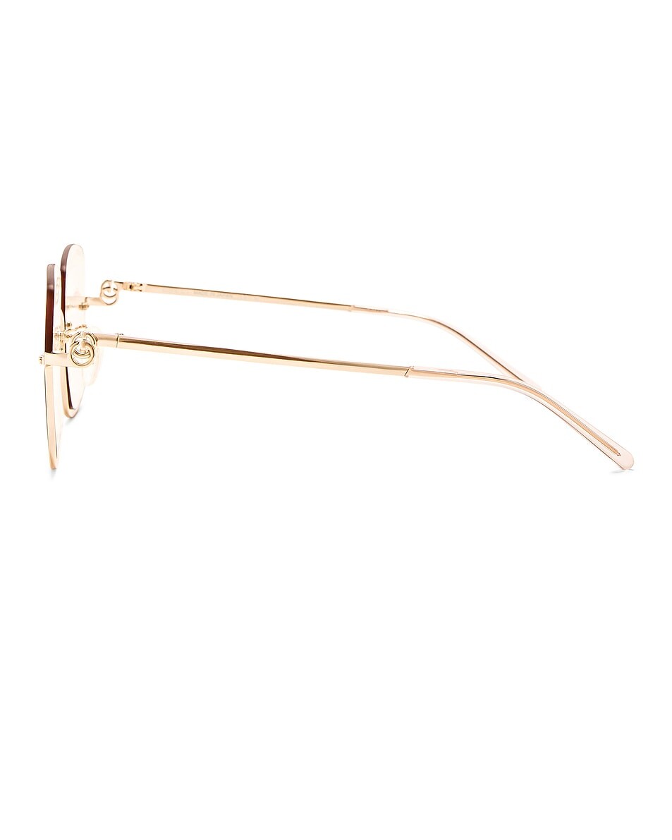 Прямоугольные солнцезащитные очки GG Upside Down Gucci, цвет Gold & Light Yellow — фото 3