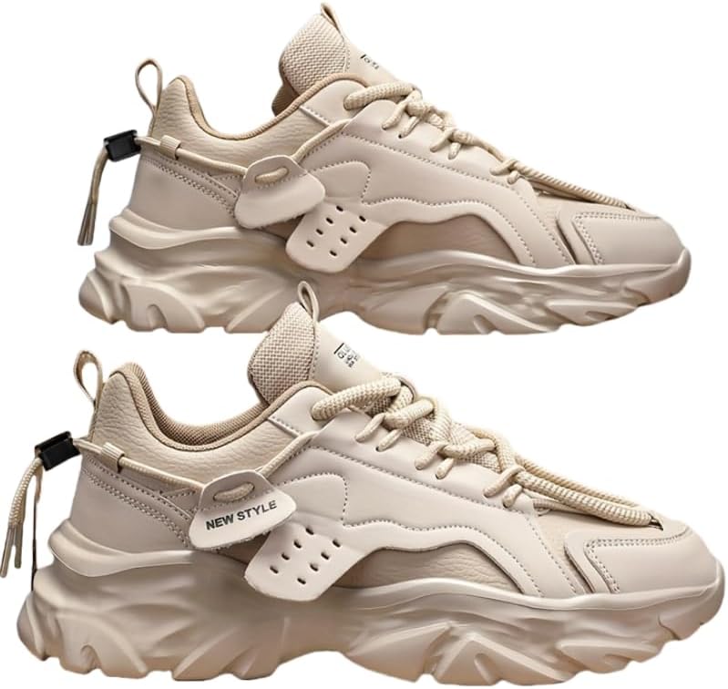 

Мужские кроссовки на платформе Elevate Style - дышащие с шнуровкой, для учебы и активного отдыха, комфорт на все сезоны Hoalox, хаки