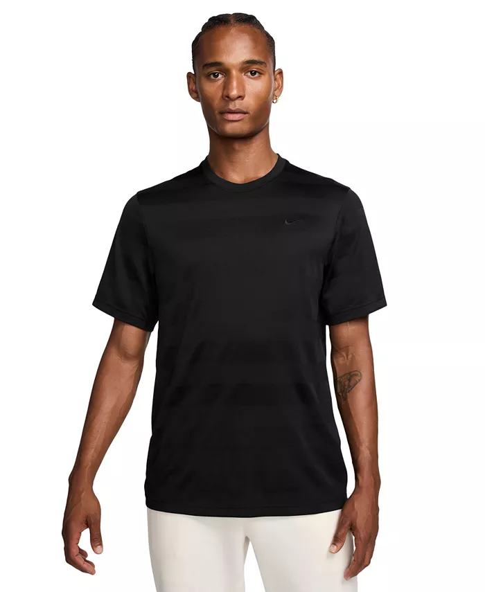 

Мужская футболка с полосками и логотипом Primary Dri-FIT Fitness с короткими рукавами Nike, черный