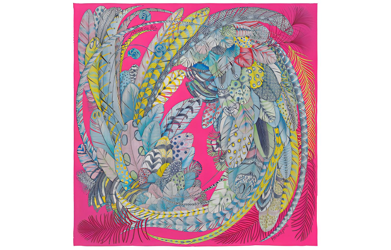 

HERMES Шелковый платок для женщин, красный