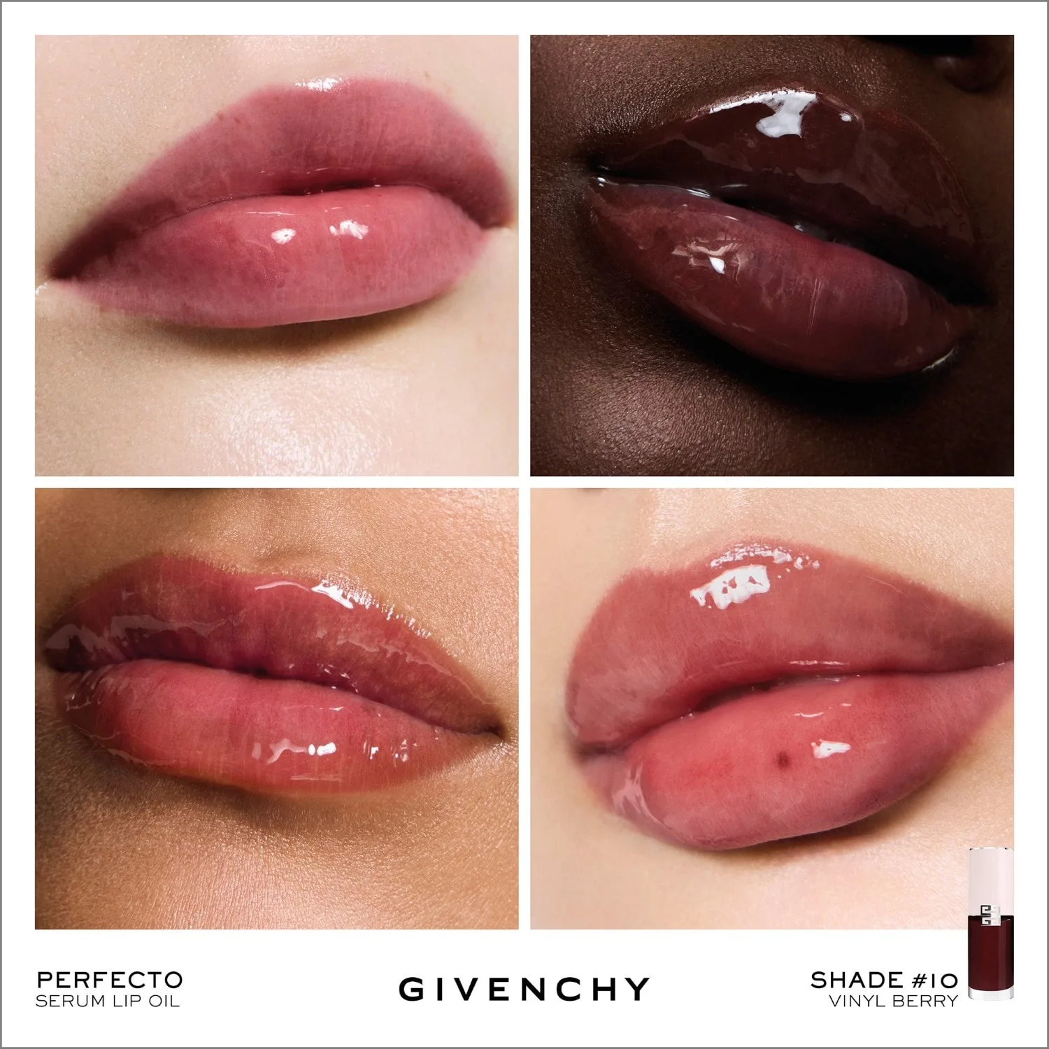 Блеск для губ Rose Perfecto сыворотка-масло для губ Givenchy, n10 vinyl berry, 7,5 мл — фото 2