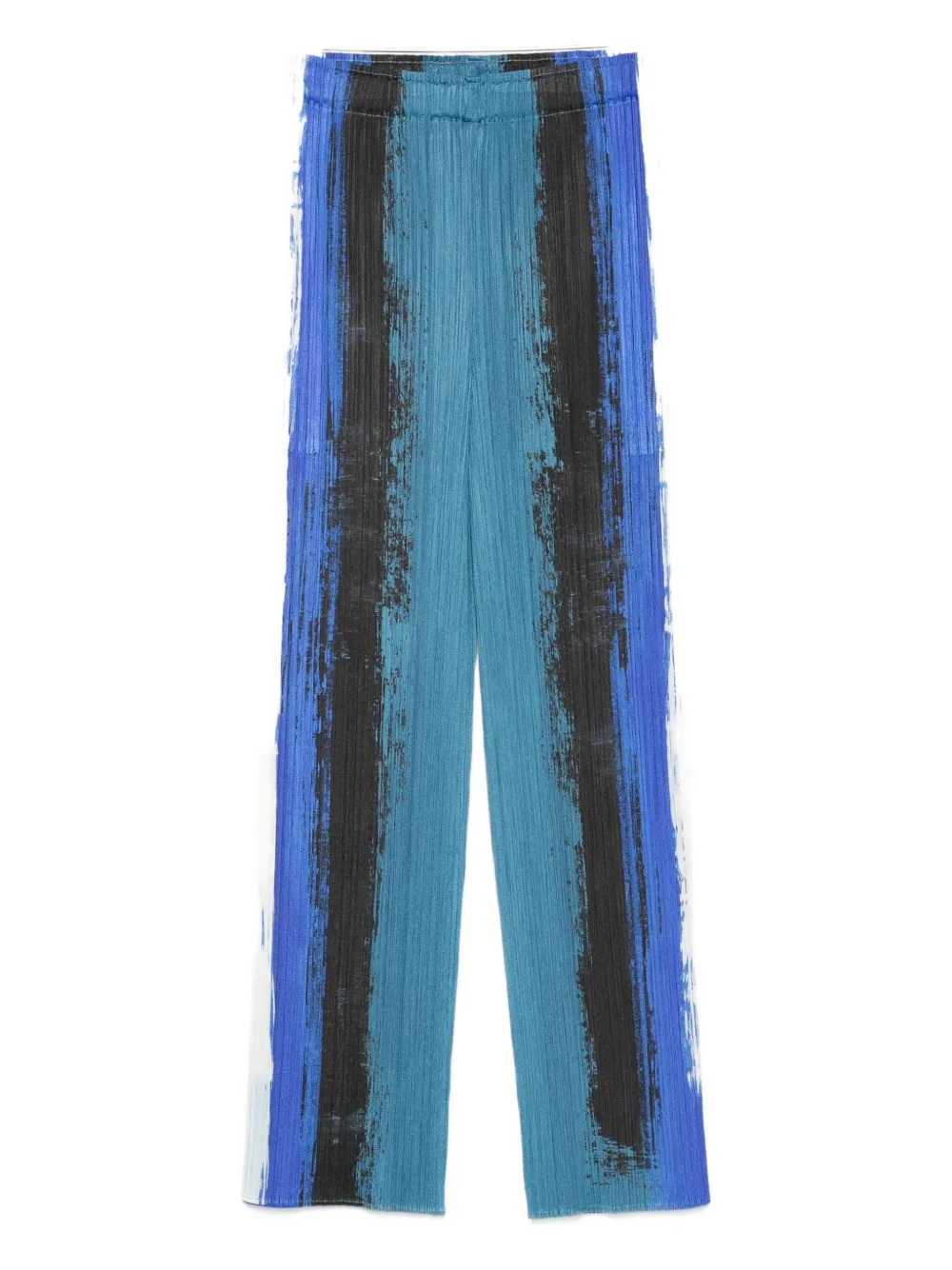 

Плиссированные брюки с рисунком в виде мазков краски Pleats Please Issey Miyake, синий