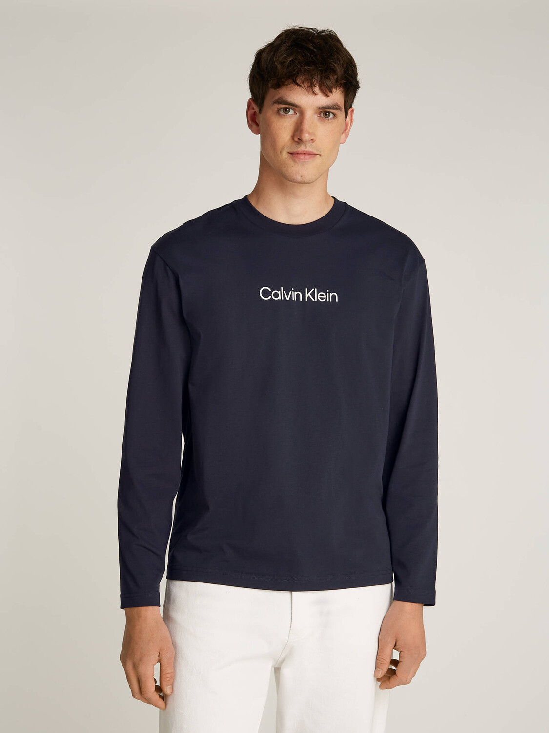 

Лонгслив Calvin Klein Regular Fit, темно-синий