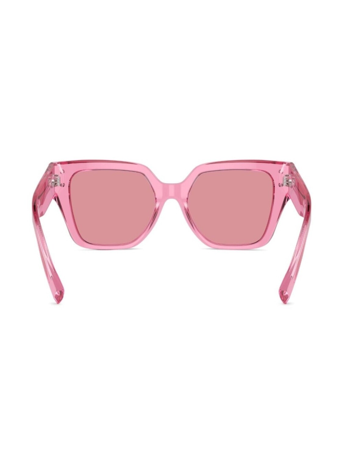 Солнцезащитные очки в прозрачной квадратной оправе Dolce & Gabbana Eyewear, розовый — фото 2
