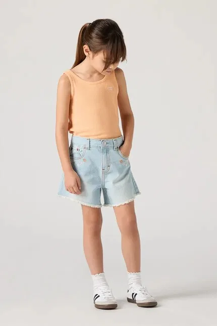 Шорты джинсовые Crochet Applique A Line Levi's, синий