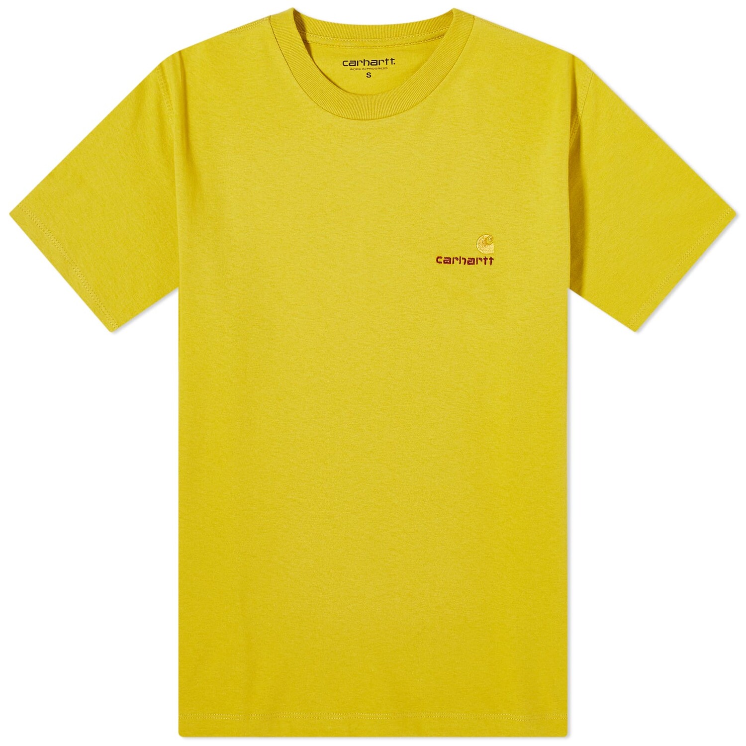 

Футболка Carhartt Wip American Script T-Shirt, цвет Golden Olive
