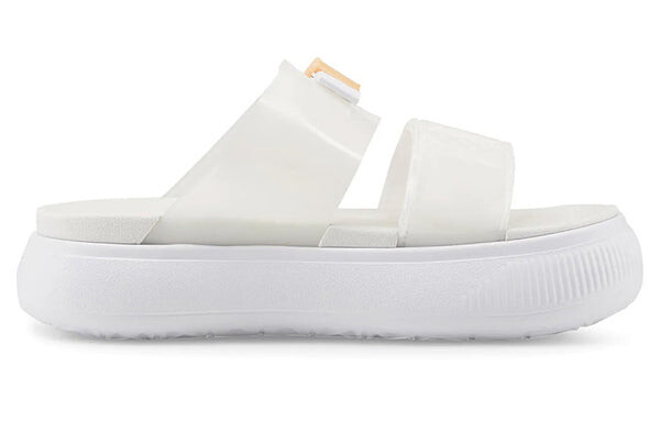 Тапочки suede mayu pop sandal 'white fizzy melon' Puma, белый — фото 3