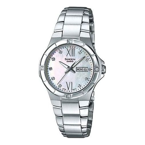 

Часы CASIO SHEEN Quartz Stainless Steel Strap Silver Analog, серебряный