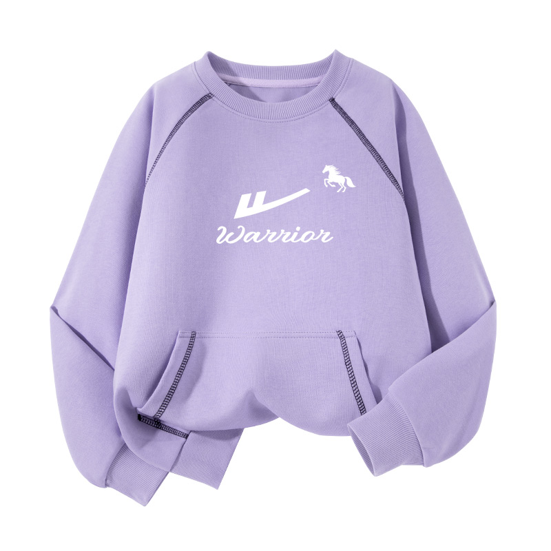 

Детский свитшот с круглым вырезом Moderate WARRIOR, светло-фиолетовый/h horse silhouette k+h horse english