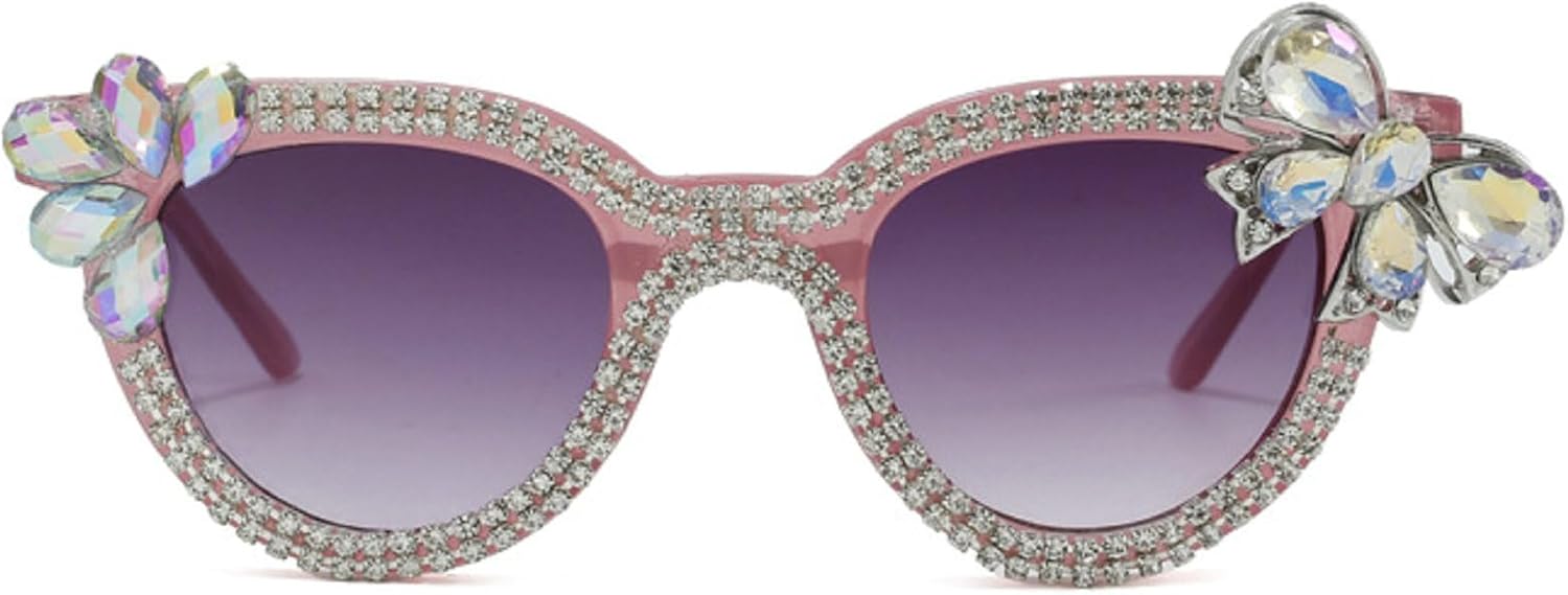 

Женские солнцезащитные очки «Кошачий глаз» с бриллиантами, уникальные, ручной работы, роскошные, со стразами, модные, с защитой от УФ-излучения UV400 mincl, Light Pink