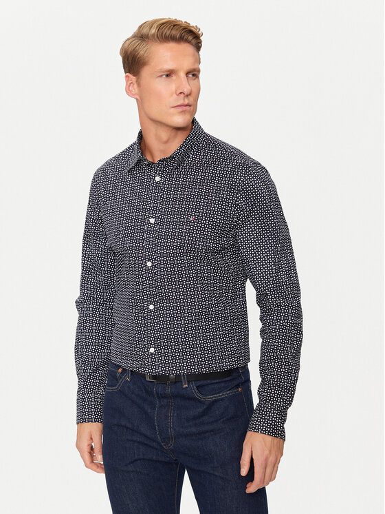 

Рубашка облегающего кроя MW0MW36870 Tommy Hilfiger, синий