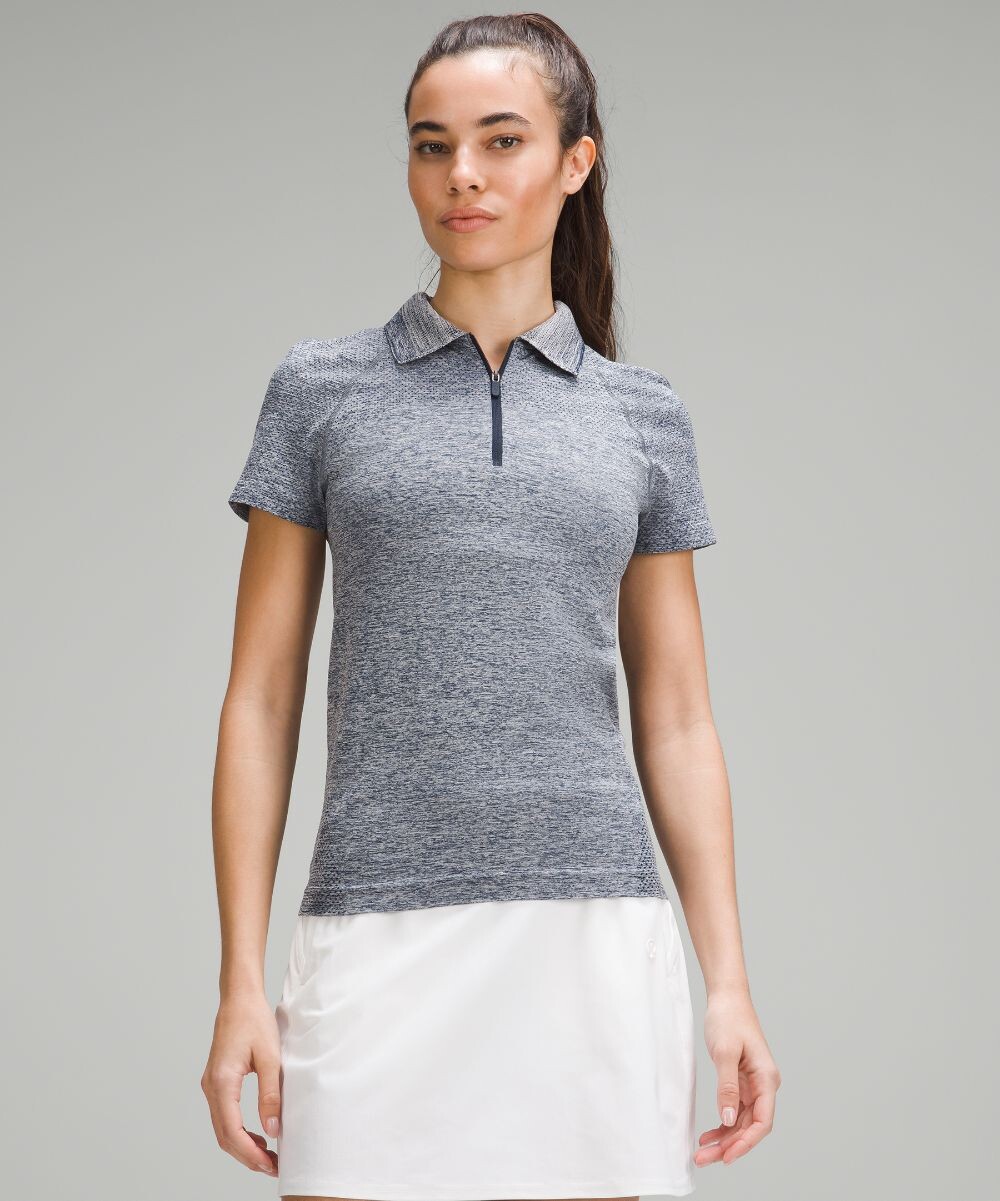 

Рубашка-поло Swiftly Tech с короткими рукавами и молнией до половины Lululemon, нави