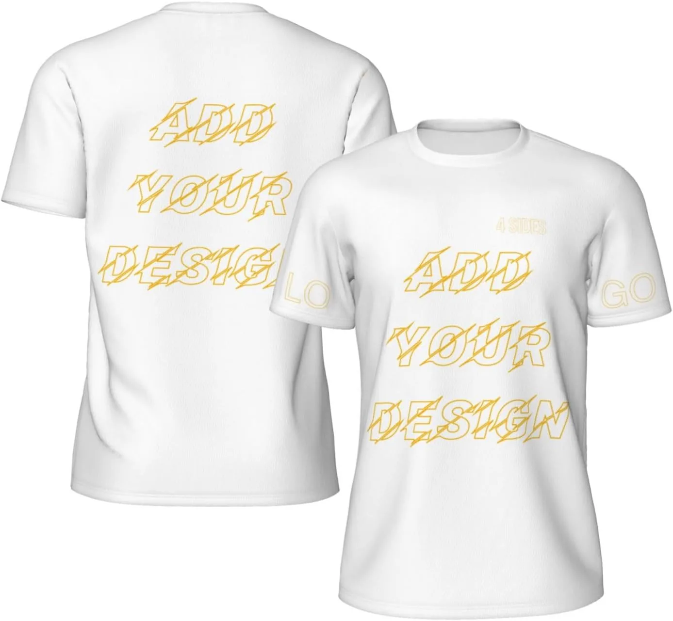 

Футболка мужская Custom T Shirts с принтом на 4 сторонах