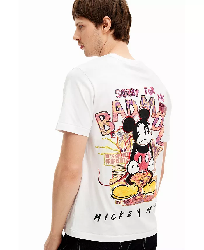 

Мужская футболка с коротким рукавом Mickey Mouse с надписью Desigual, белый