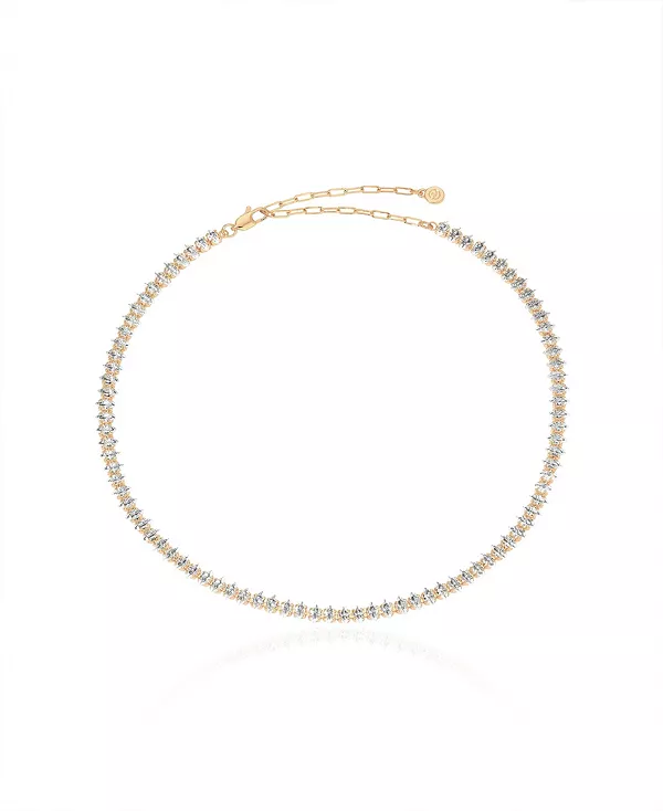 

Ожерелье из 18-каратного золота с кубическим цирконием огранки «маркиз» Ettika, gold