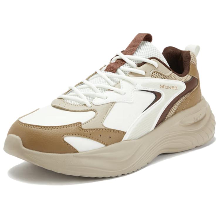 Кроссовки мужские Casual низкие Mesh, Synthetic Leather Slip Resistant, Abrasion Resistant, Waterproof 361°, feather белый/wild mushroom — фото 3