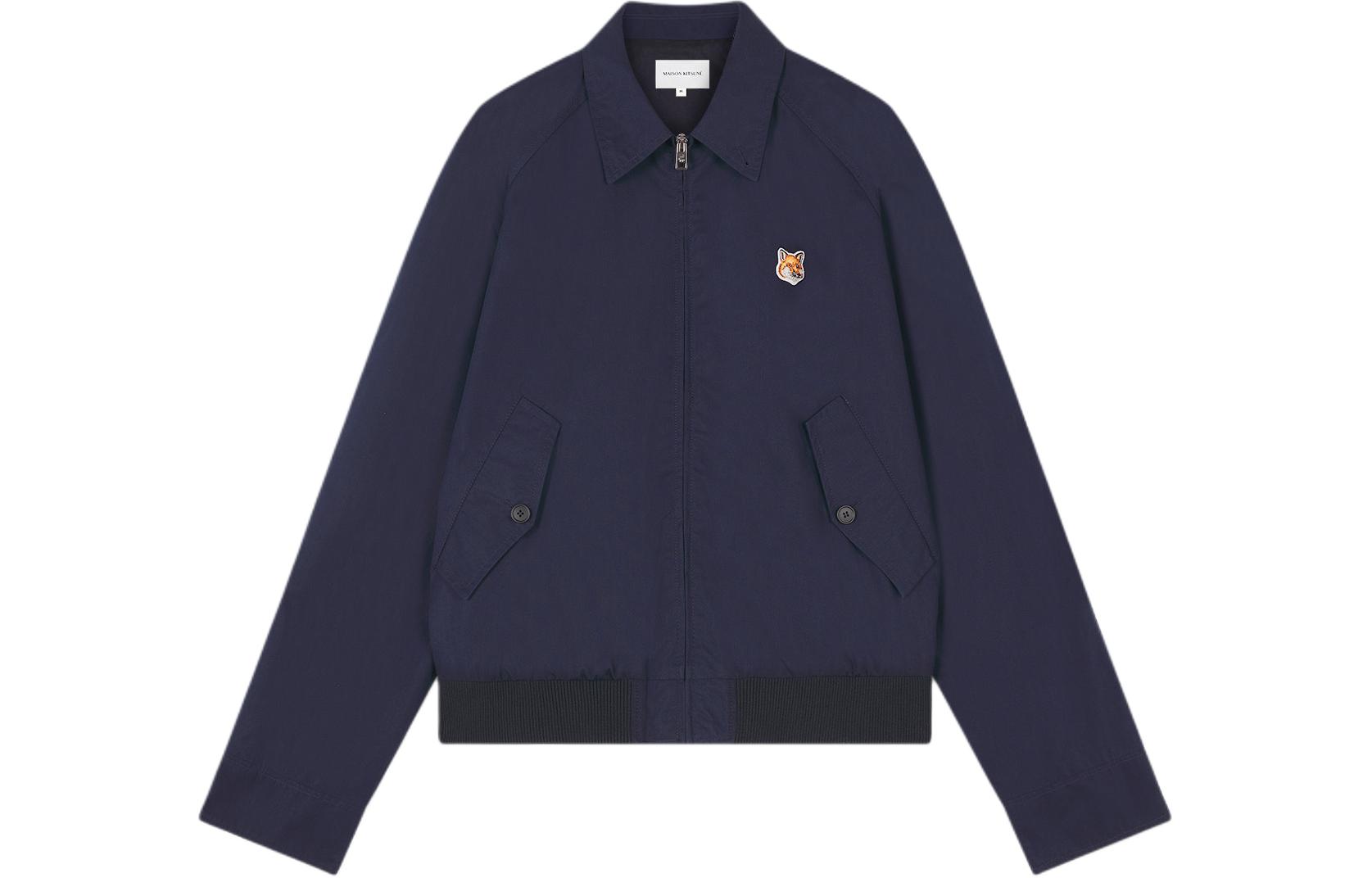 

Maison Kitsune Куртка с молнией и нашивкой в виде лисьей головы, Blue