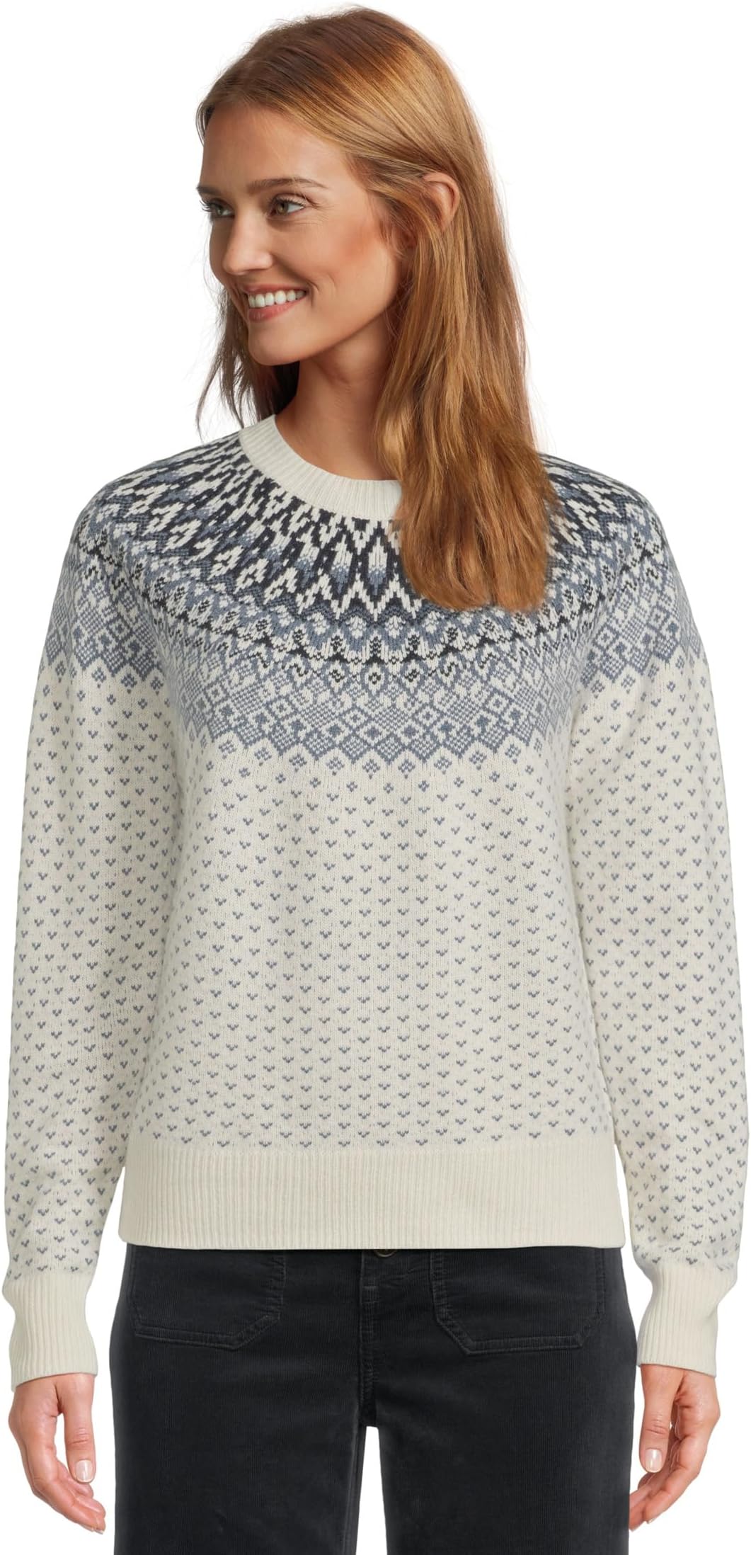 

Свитер Vineyard Vines Women's Wool Blend Fair Isle Crew Sweater, Navy