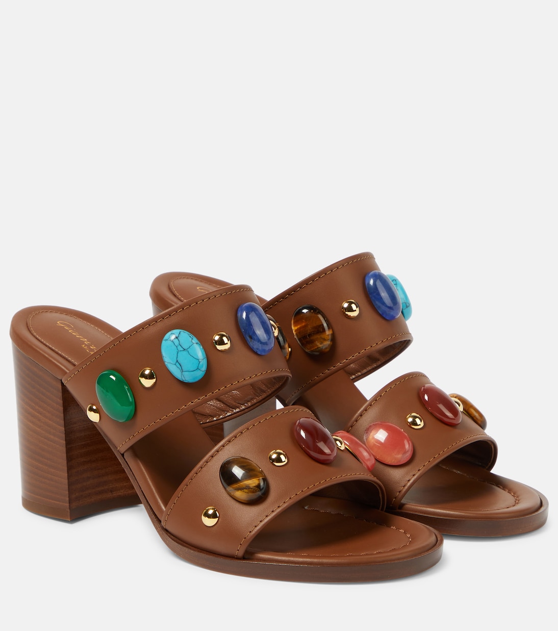 Сандалии из кожи с декором Shanti Gianvito Rossi, Cuoio