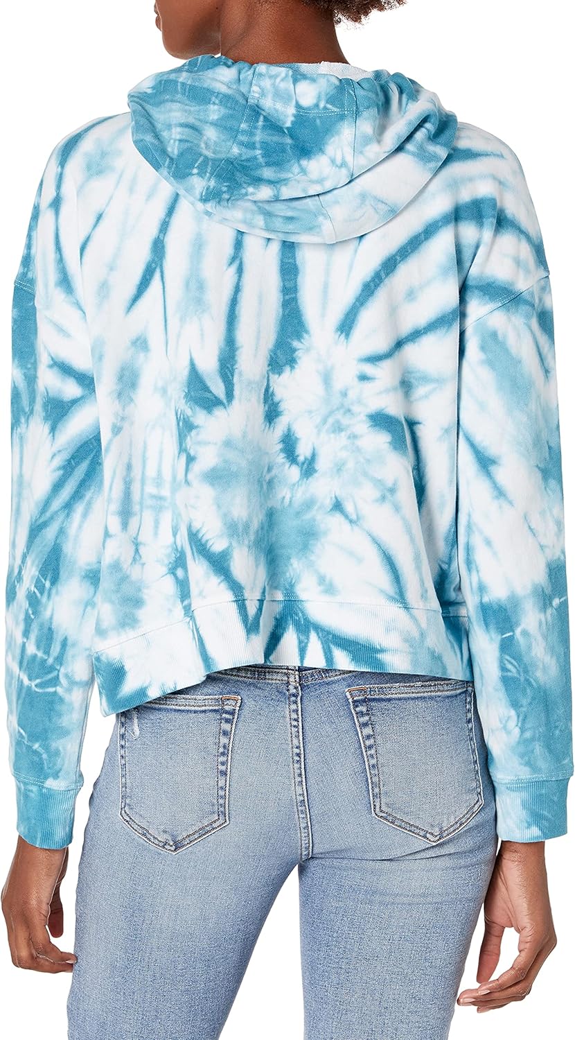 Женский свитер Calvin Klein Tie Dye с логотипом Calvin и приспущенными плечами и круглым вырезом, Sydney Teal Dusk — фото 2