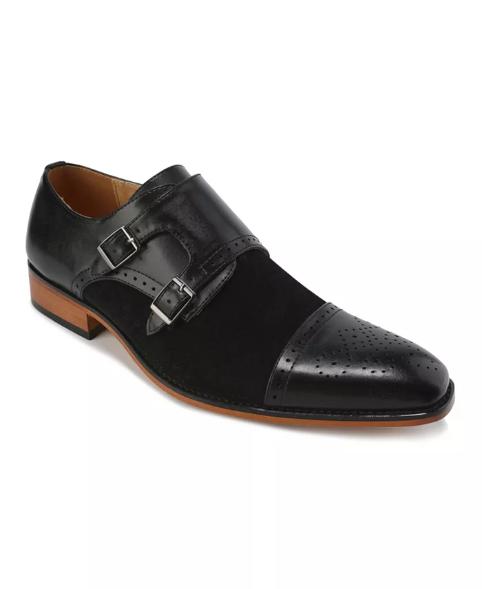 

Мужские двухцветные лоферы с двойной пряжкой Double Monk Strap Gino Vitale, черный