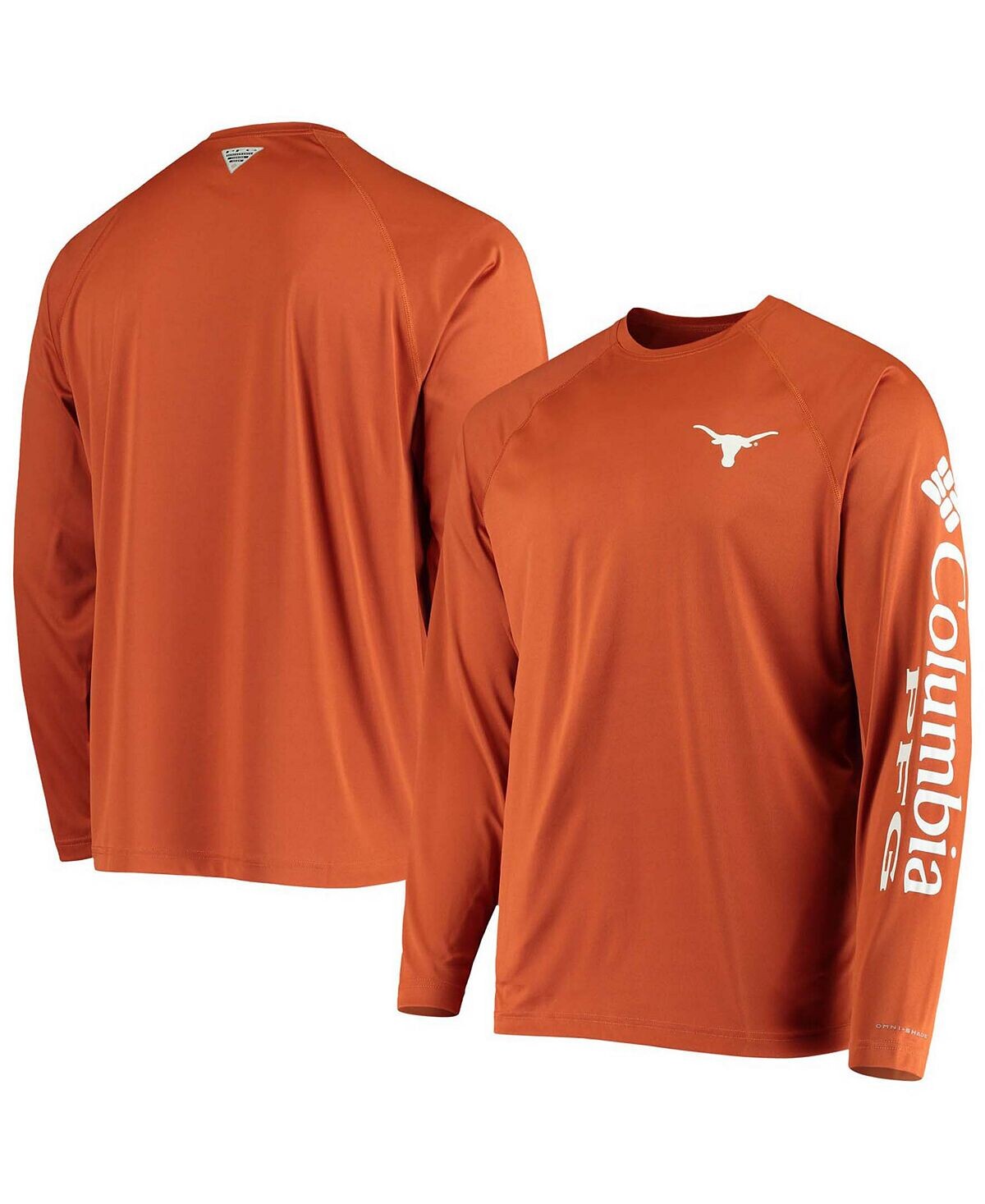 

Мужская футболка с длинным рукавом PFG Burnt Orange Texas Longhorns Terminal Tackle Omni-Shade Columbia