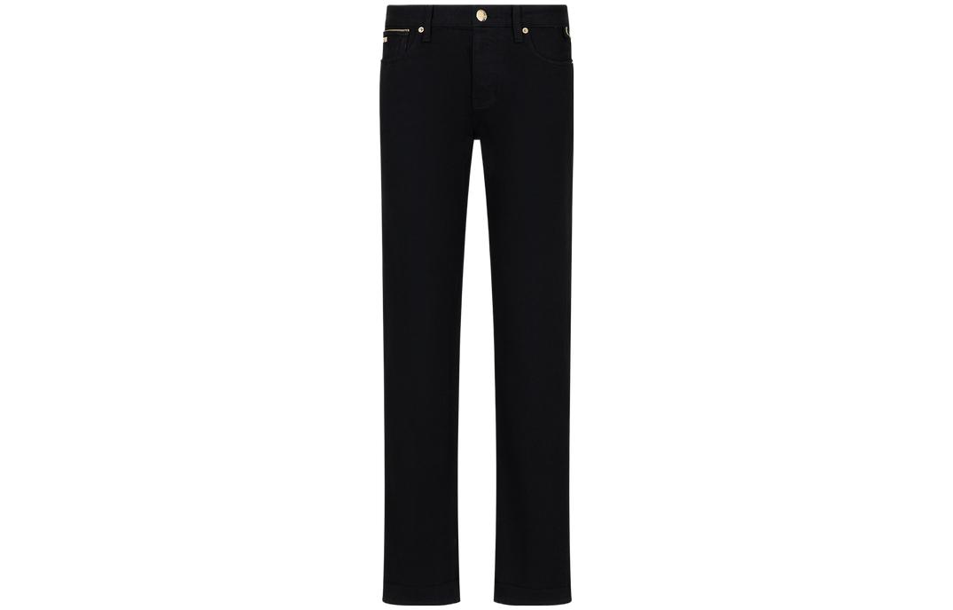 J75 Slim fit джинсы с эффектом стрейч и золотыми деталями EMPORIO ARMANI, черный — фото 3