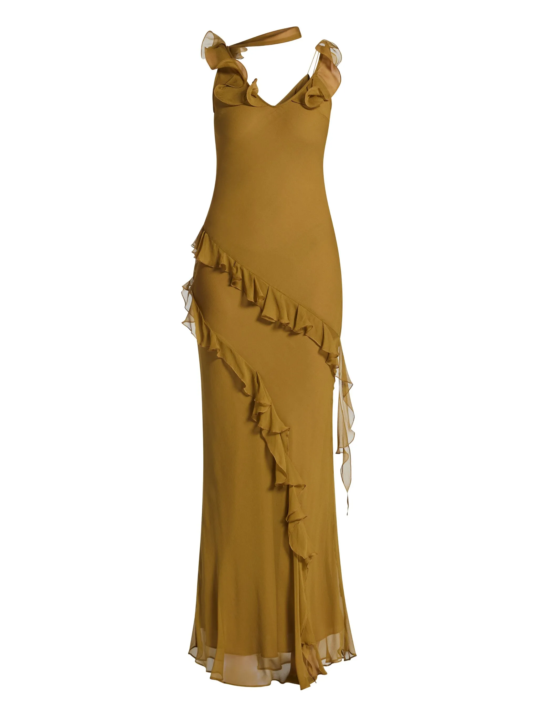 

Платье с оборками De La Vali, коричневый