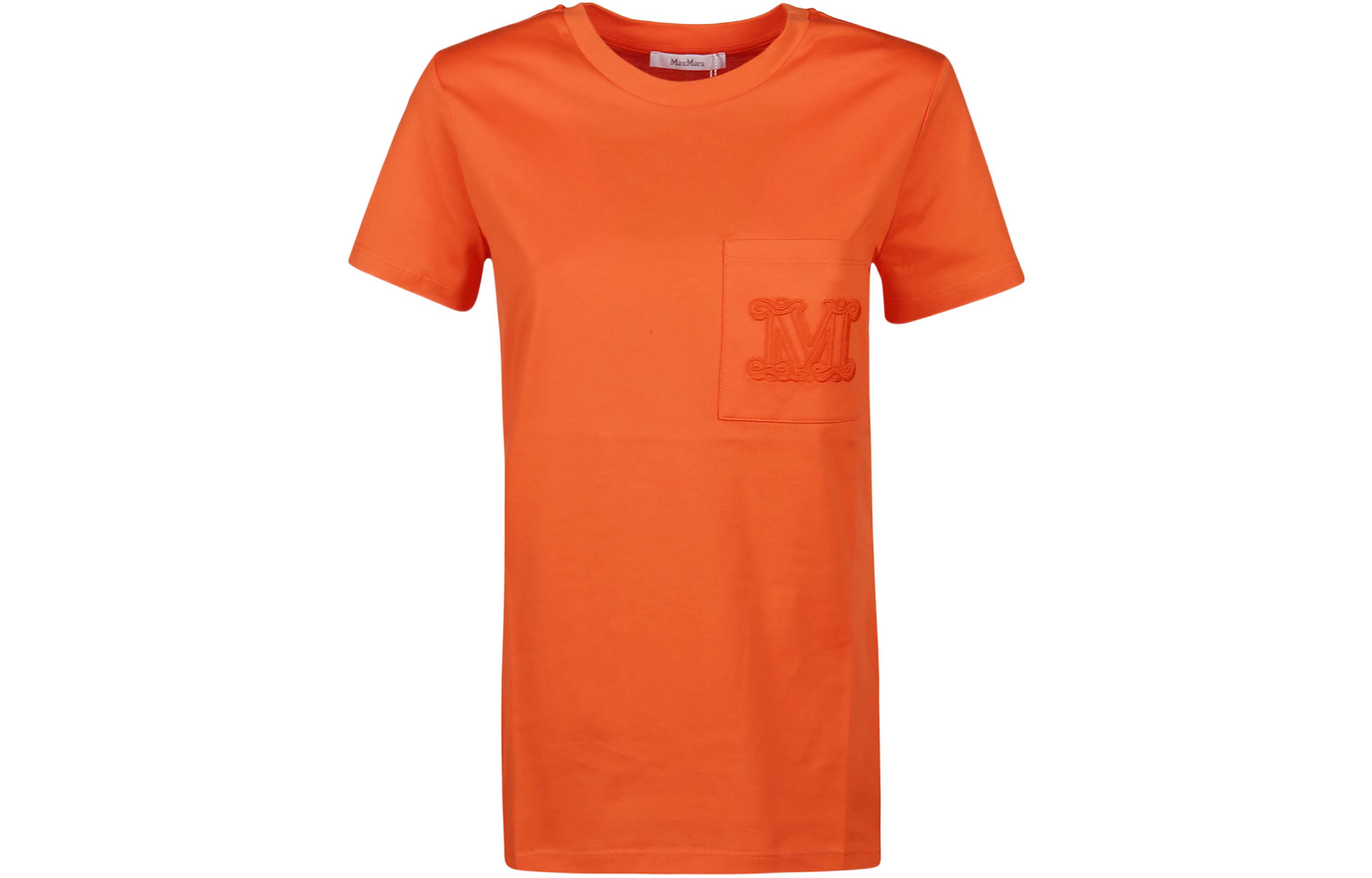 

MaxMara Футболка женская оранжевая, Оранжевый, MaxMara Футболка женская оранжевая