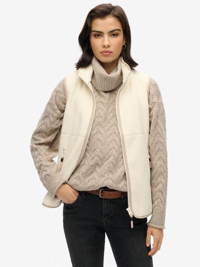 

Активный флисовый жилет Superdry, цвет Rice White