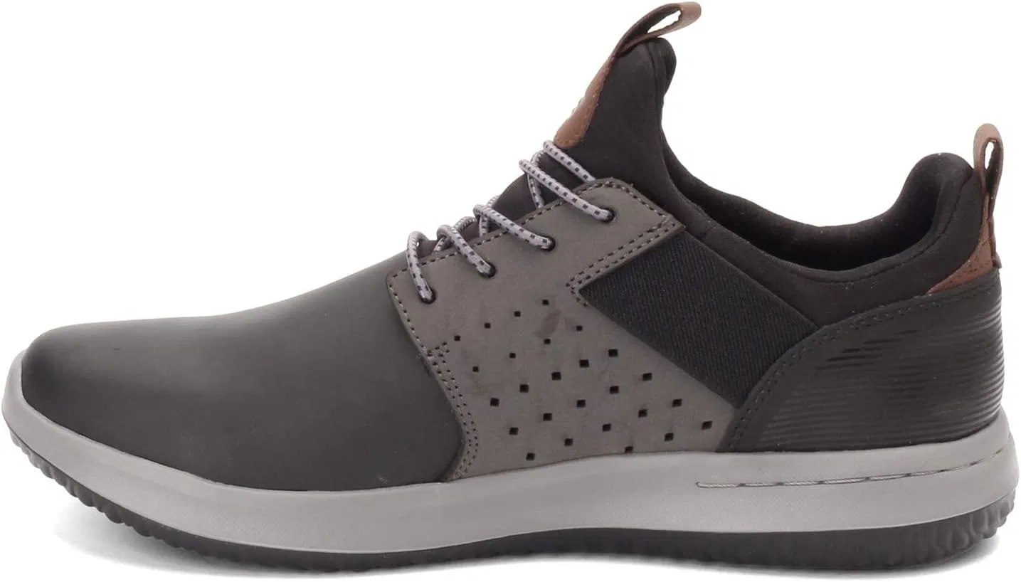 Мужские кроссовки Skechers Delson Axton, Black Gray Leather — фото 4