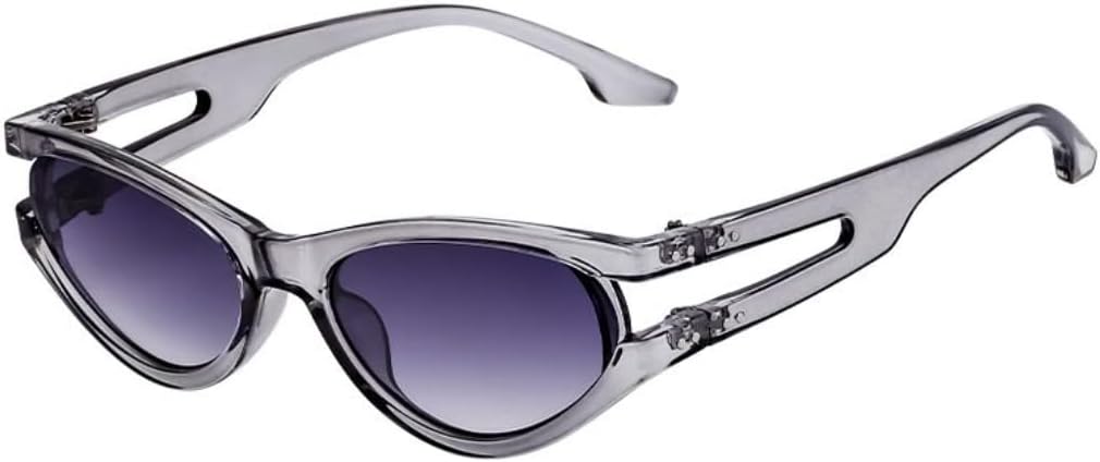 

Солнцезащитные очки «кошачий глаз» овальной формы для женщин и мужчин, роскошные солнцезащитные очки в стиле панк-ретро с защитой от УФ-излучения UV400 TOIPASTN, C2transparentgray