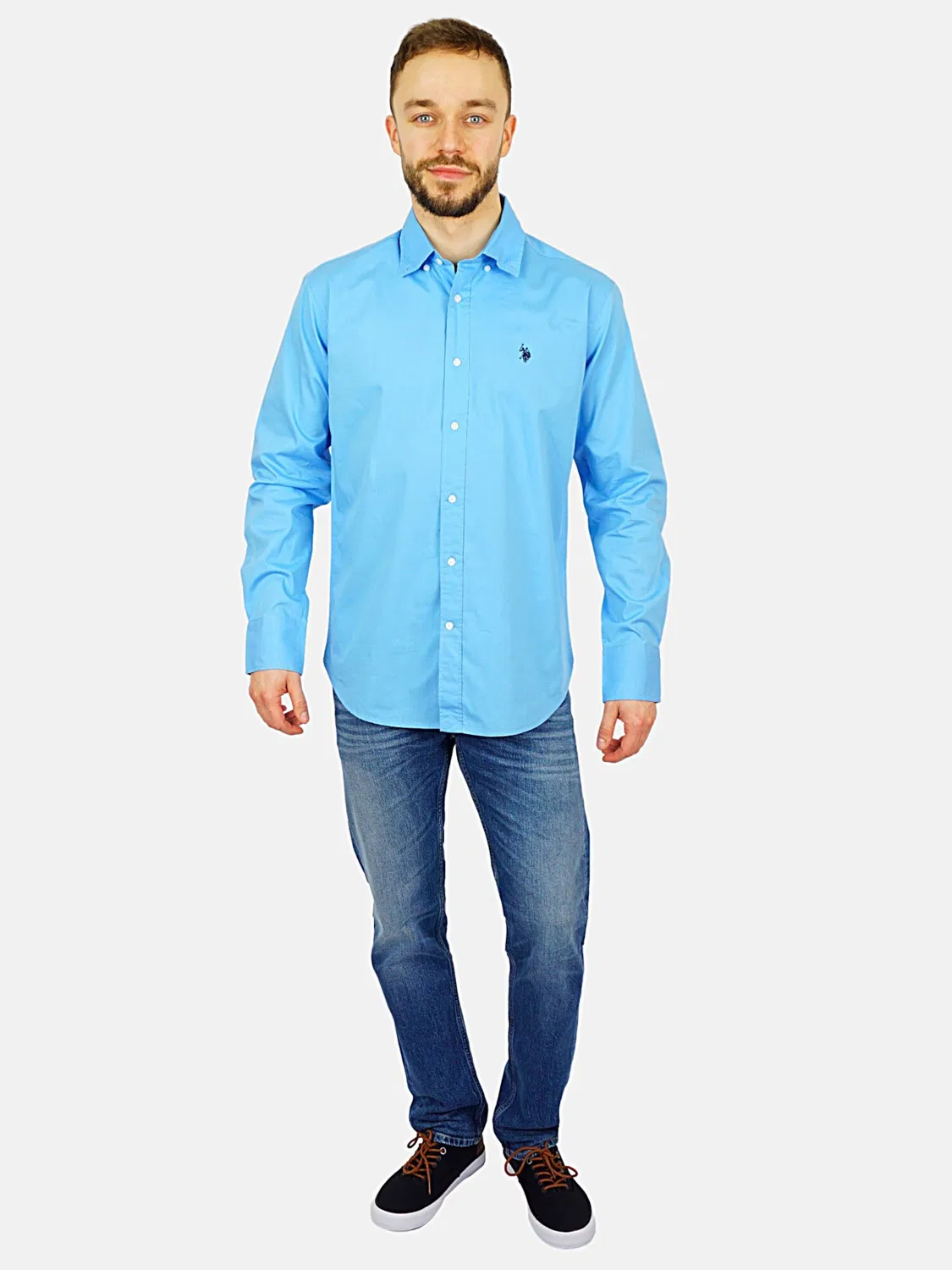 Рубашка на пуговицах стандартного кроя U.S. Polo Assn., Sky Blue — фото 4