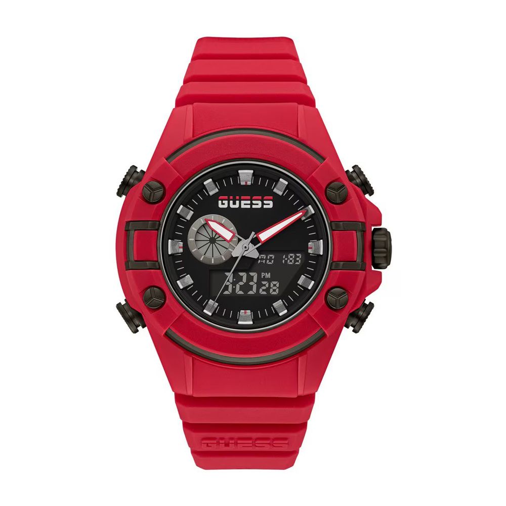 

Красные силиконовые часы Guess