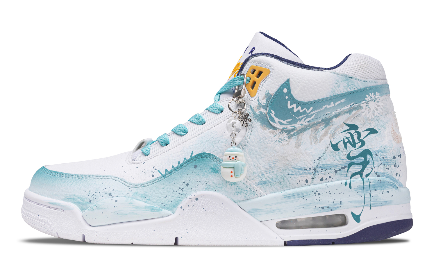 

Nike Flight Legacy First Snow Thermal Coverage Mid top Vintage Basketball Shoes мужские светло-голубые