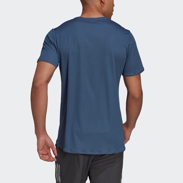 Футболка premium tee m reflective running sports short sleeve blue Adidas, синий — фото 3