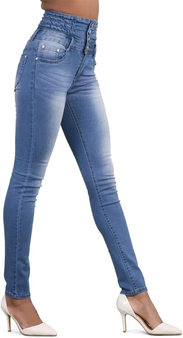 Andongnywell женские джинсы high-rise slim-fit stretch plus size — фото 3
