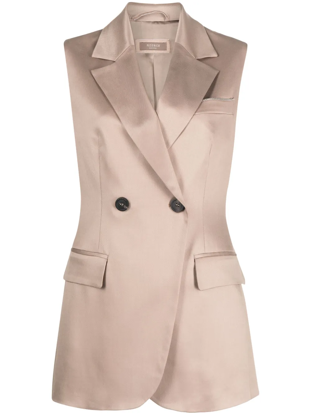 

Двубортный жилет Peserico, нейтральный
