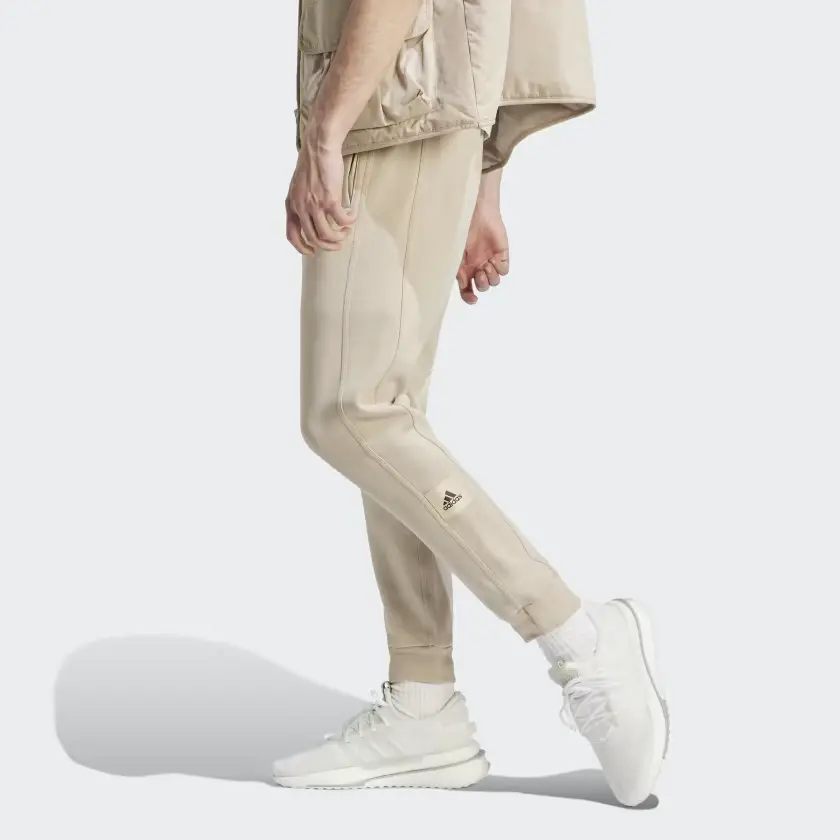 Спортивные брюки Lounge Knit мужские бежевые Adidas, бежевый — фото 4