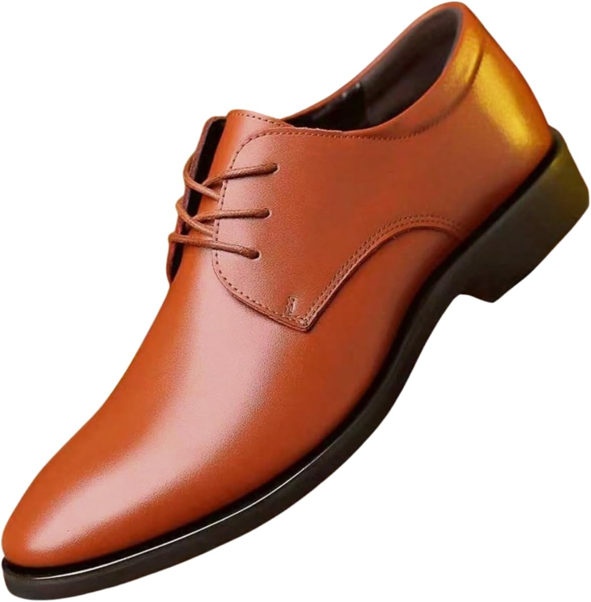 

Мужские кожаные оксфорды Santimon Классические шнурованные туфли для деловых мероприятий и свадеб, коричневый