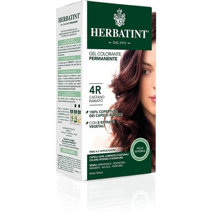 

Краска для волос 4R Медный Каштан, Herbatint
