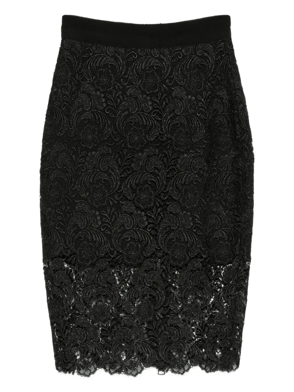 

Юбка-карандаш мини с кружевом Gemy Maalouf, черный