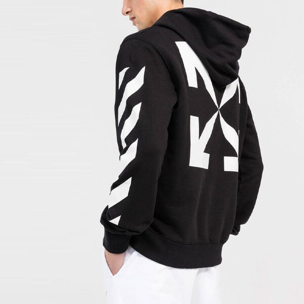 Толстовка men's ss22 arrow pattern printing loose fit autumn black Off-White, мультиколор — фото 4