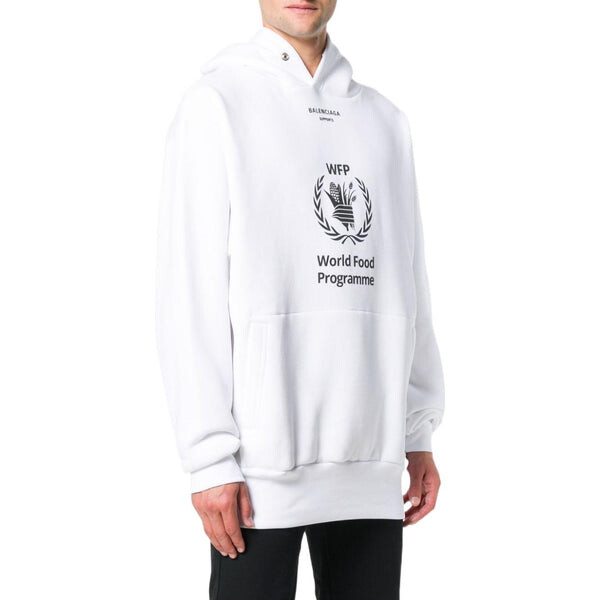Толстовка x world food programme hoodie 'white black' Balenciaga, белый — фото 4